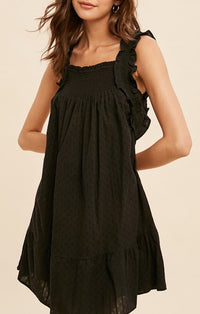 In Loom Black Ruffle Dress