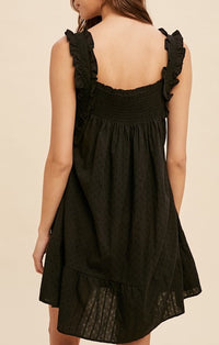In Loom Black Ruffle Dress
