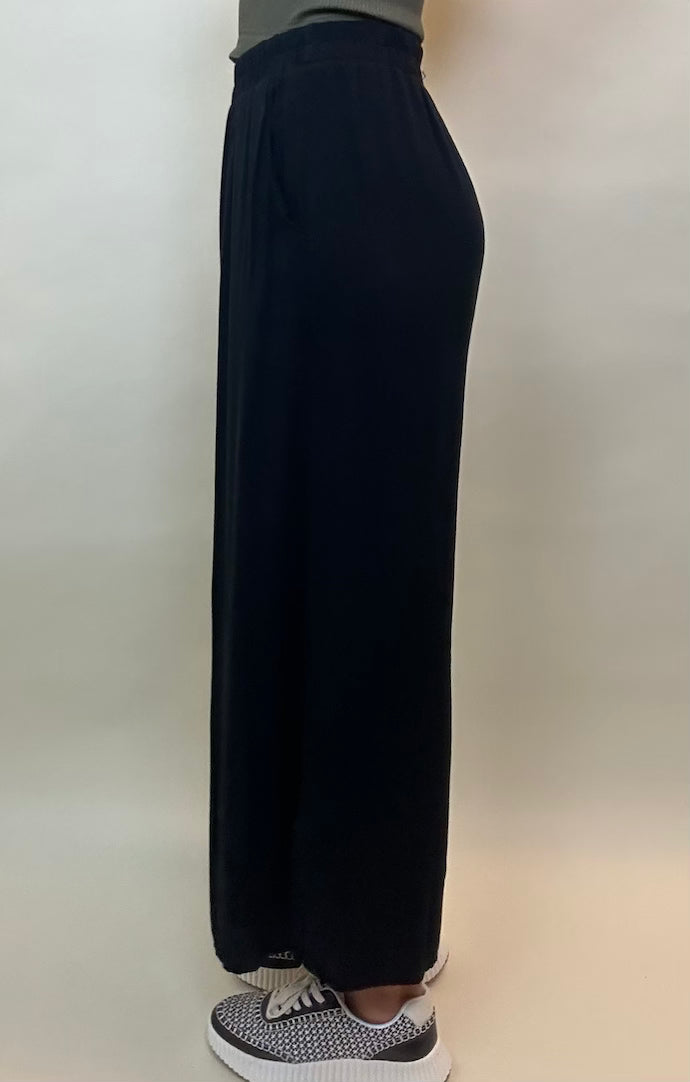 Final Touch Black Flowy Wide Leg Pant