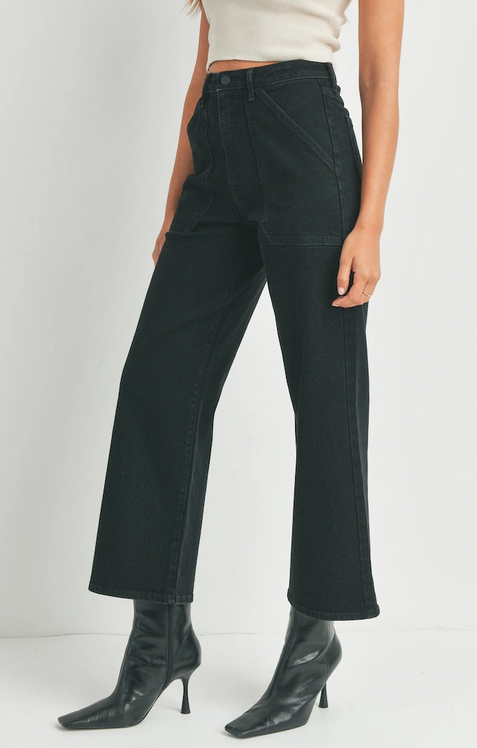 Just Black Denim Black Cargo Pocket Jeans