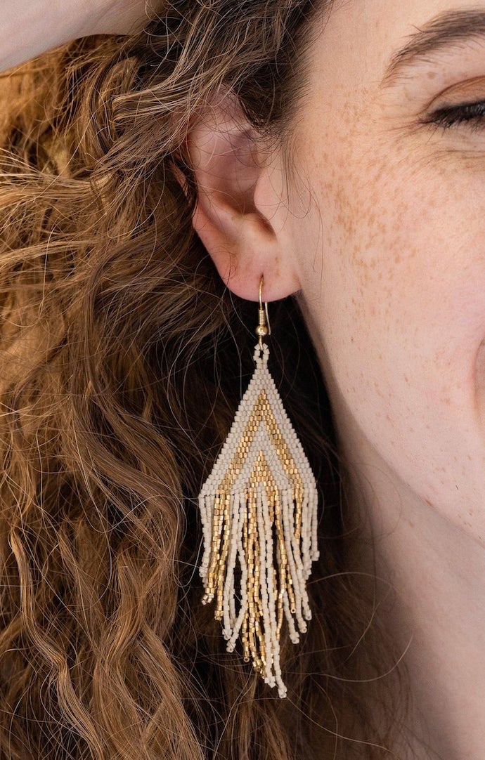 Ink and Alloy Luxe Gold Fringe Earrings