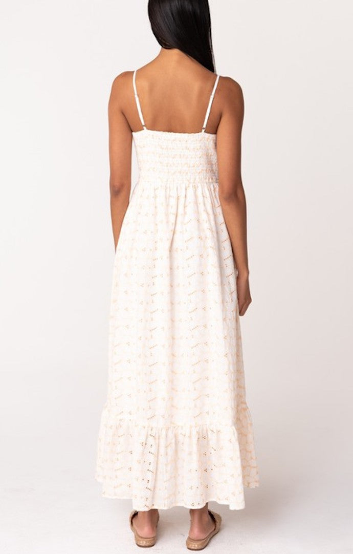 Lovestitch White Eyelet Spaghetti Strap Maxi Dress Strap Maxi Dress