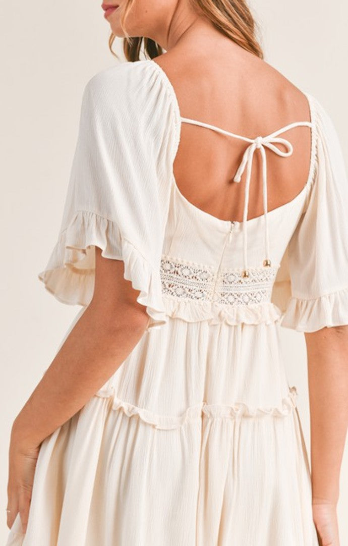 Mable Cream Mini Dress