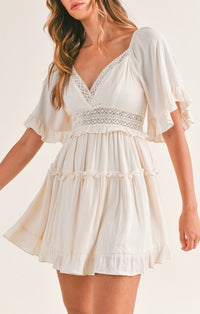 Mable Cream Mini Dress