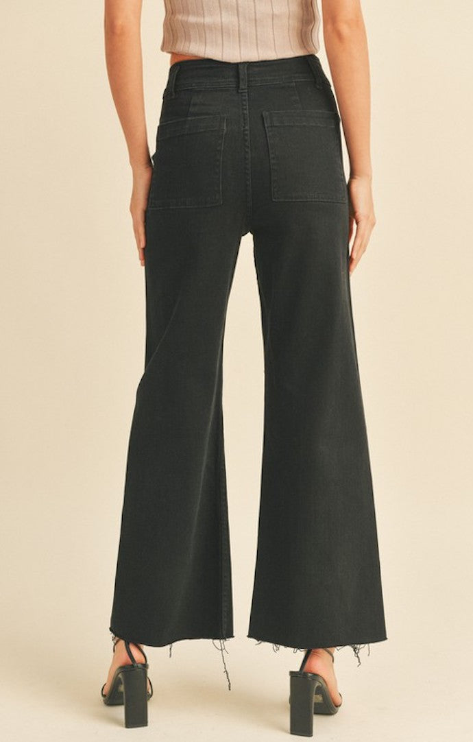  Miou Muse Faded Black Wide Leg Pants