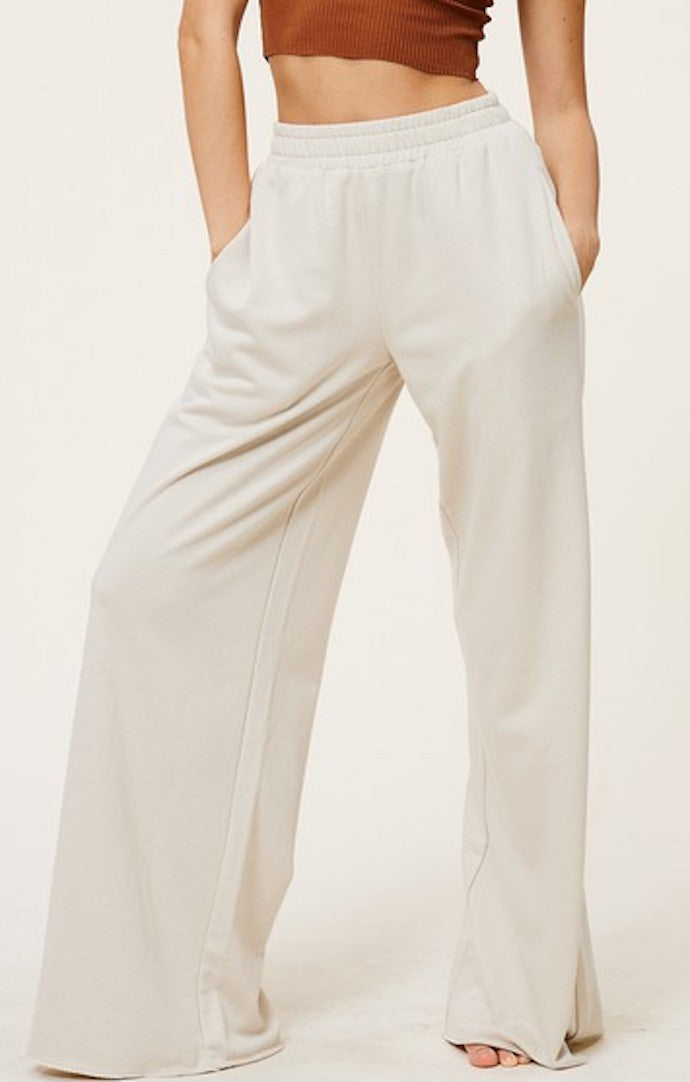 Mimosa Beige Wide Leg Sweatpants