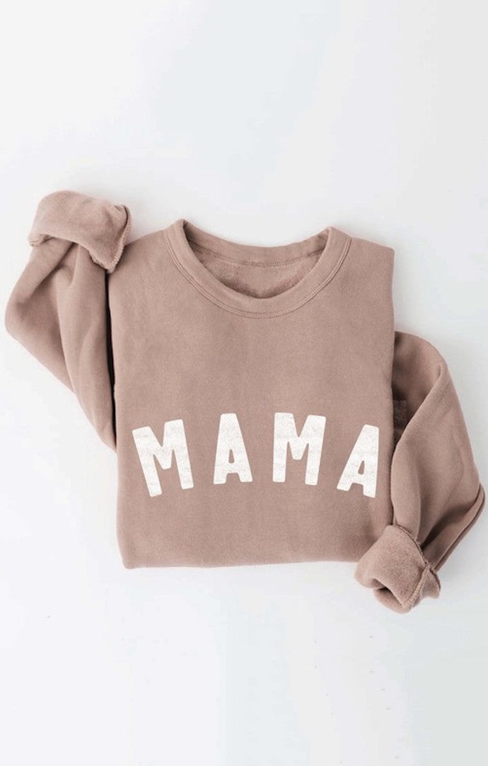 Oat Collective Tan "Mama" Crewneck Sweatshirt