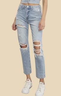 Insane Gene Light Wash Girlfriend Jeans