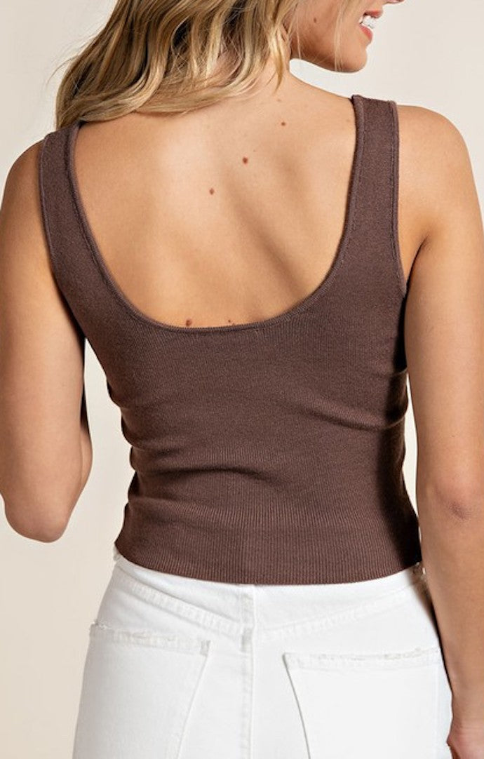 Eesome Brown Knit Tank 
