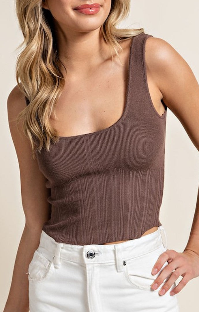 Eesome Brown Knit Tank 