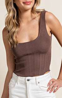 Eesome Brown Knit Tank 