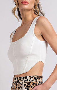 Eesome White Square Neck Tank