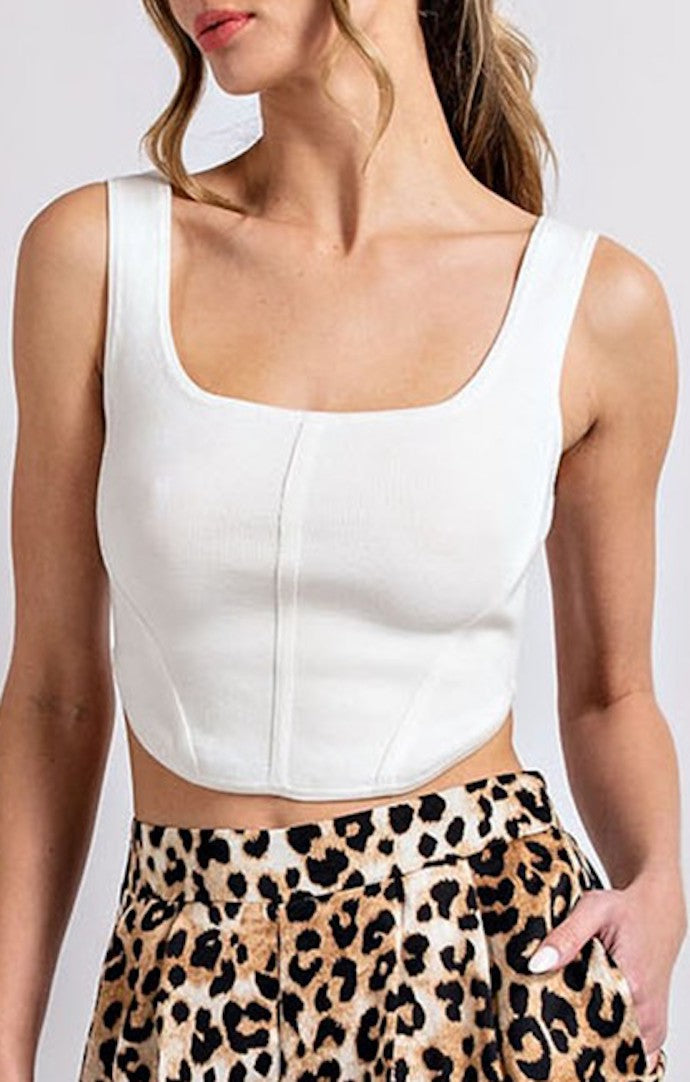 Eesome White Square Neck Tank
