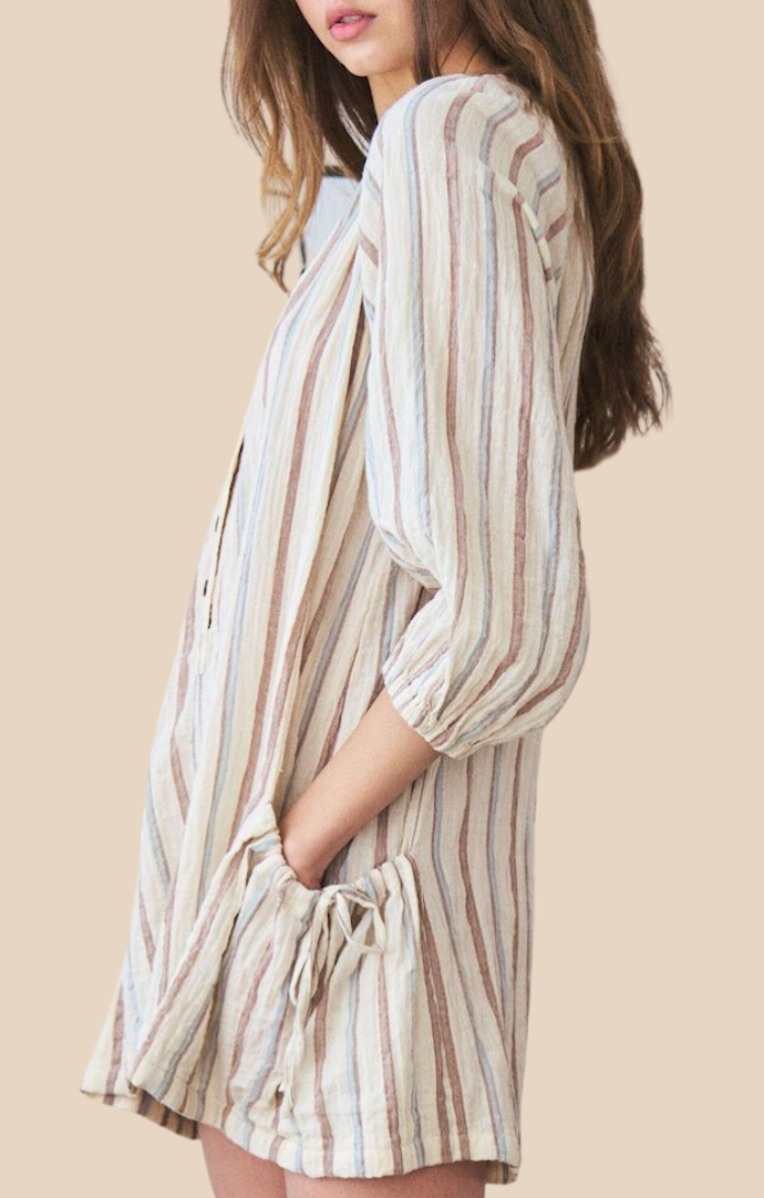 Shop Neighbor Blank Ivory Striped Romper