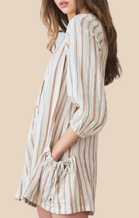 Shop Neighbor Blank Ivory Striped Romper