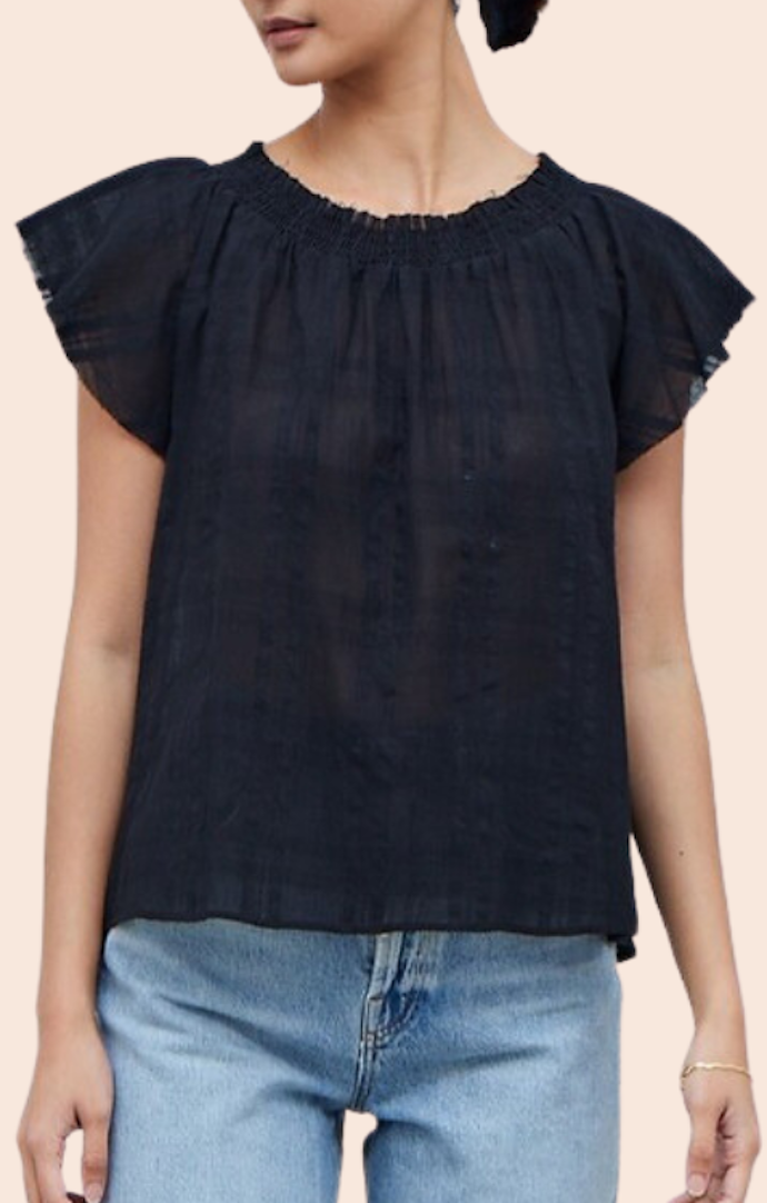 Grade & Gather Black Flowy Top