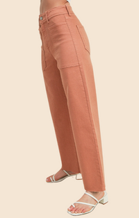 Just Black Soft Terracotta Utility Wide Leg Denim
