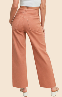 Just Black Soft Terracotta Utility Wide Leg Denim