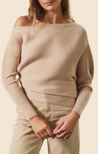 Dress Forum Bone Off Shoulder Sweater Top