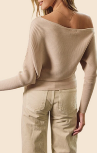 Dress Forum Bone Off Shoulder Sweater Top