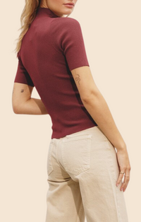 Dress Forum Cabernet Ribbed Sweater Top