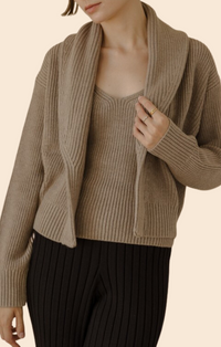 Mod Ref Mocha Chunky Knit Cardigan