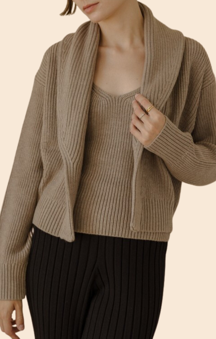 Mod Ref Mocha Chunky Knit Cardigan