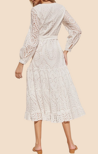Dress Forum White Eyelet Midi Dress
