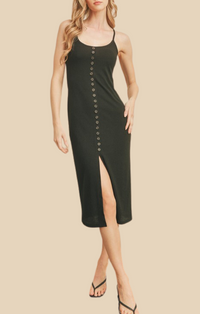 Dress Forum Black Ribbed Midi Dress