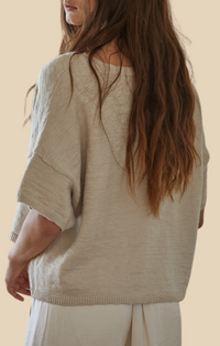 By Together Dove Grey Ribbed Short Sleeve Top