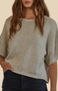 By Together Grey And Silver Knit Top