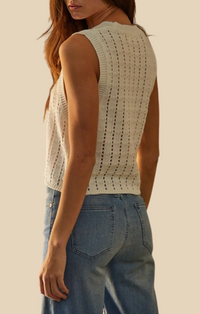 By Together Ivory Sleeveless Knit Vest 