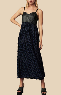 Current Air Midnight Navy Textured Maxi Dress