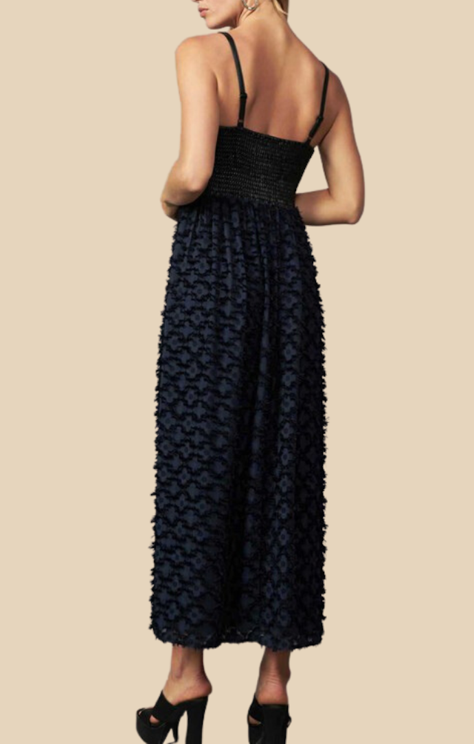 Current Air Midnight Navy Textured Maxi Dress