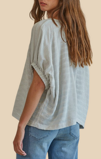 By Together Aqua Grey Woven Top