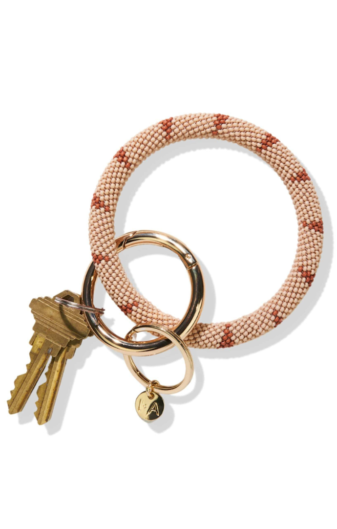 Ink and Alloy Pink Stripe Key Ring