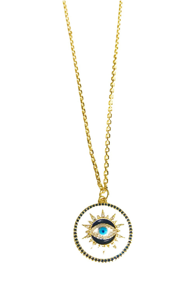 Market & King 18kt Gold Plated Charleston Eye Necklace