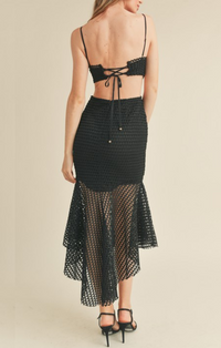 Mable Black Cutout Midi Dress
