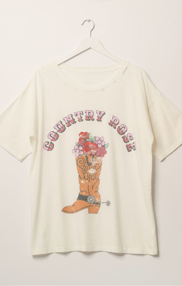 Promesa Ivory Country Rose Graphic Tee