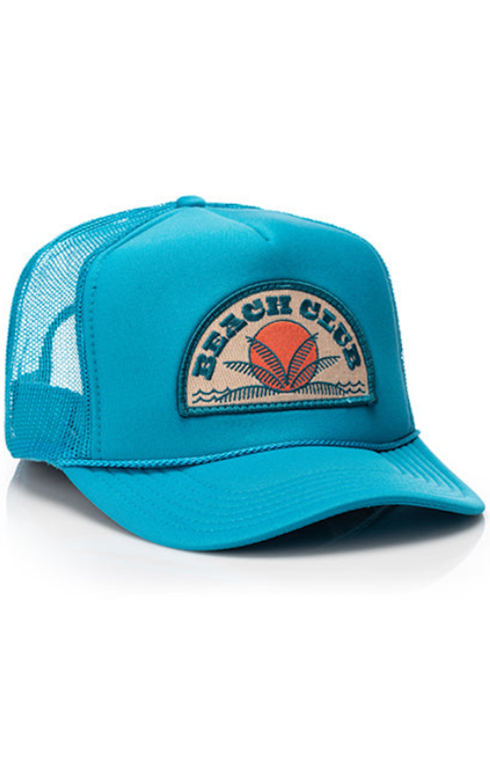 Local Beach Beach Club Turquoise Trucker Hat