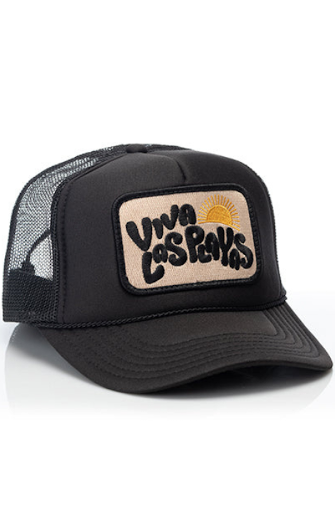 Local Beach Viva Las Playas Black Trucker Hat