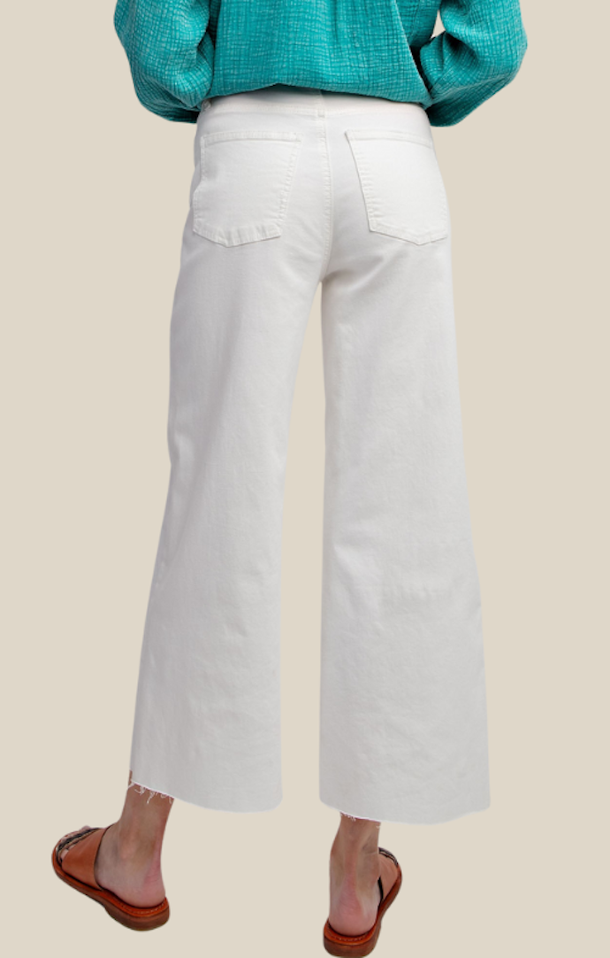Easel Khaki Button Front Wide Leg Pants