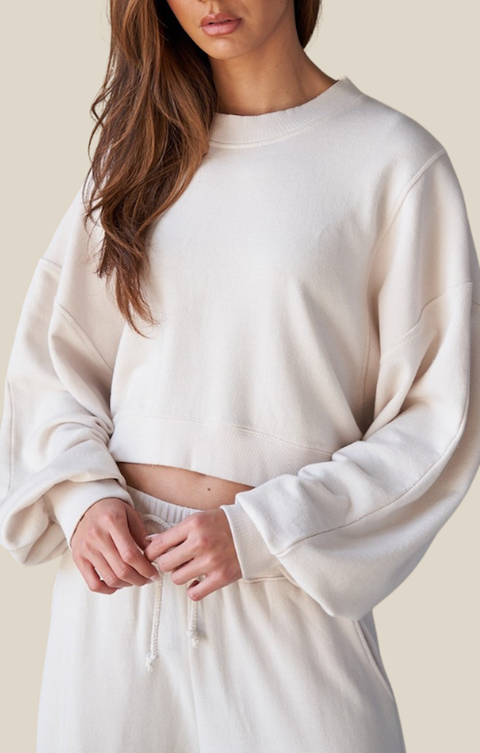 Lalamia Butter Semi Cropped Sweatshirt