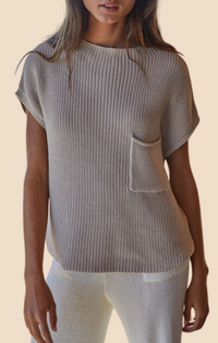 By Together Natural High Neck Knit Top