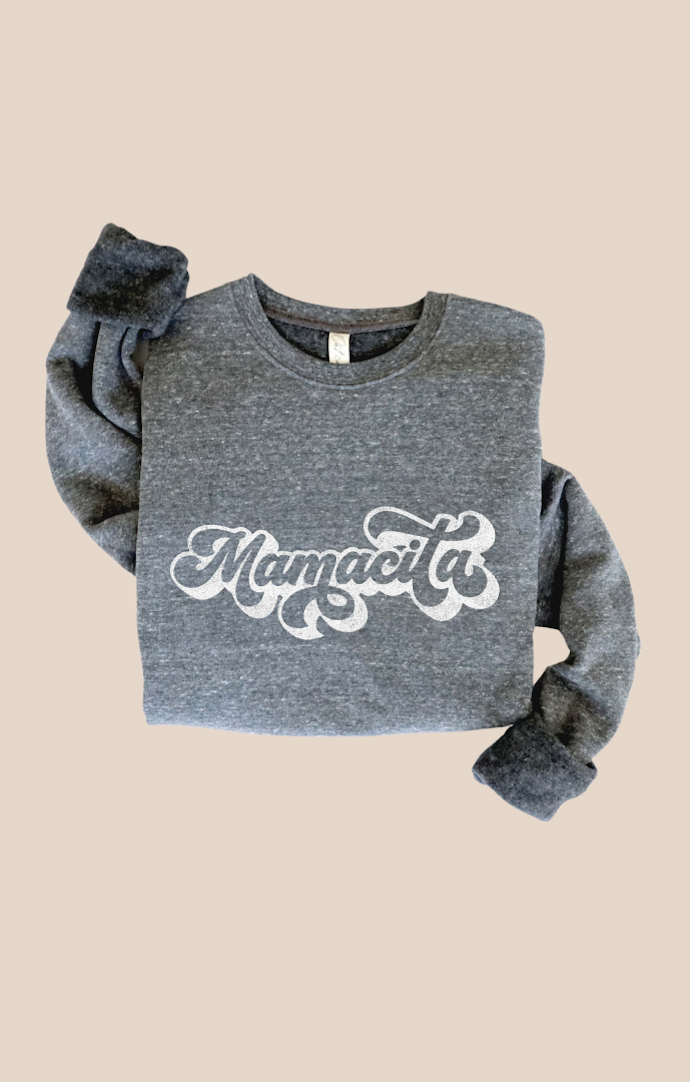 Oat Collective Dark Grey "Mamacita" Crewneck Sweatshirt