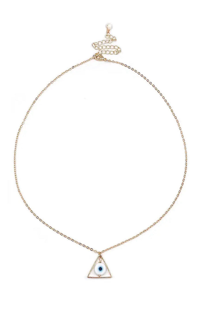 Lotus and Luna Evil Eye 14K Gold Plated Necklace