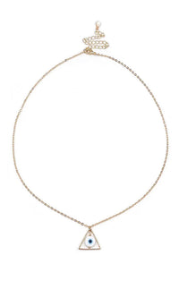 Lotus and Luna Evil Eye 14K Gold Plated Necklace