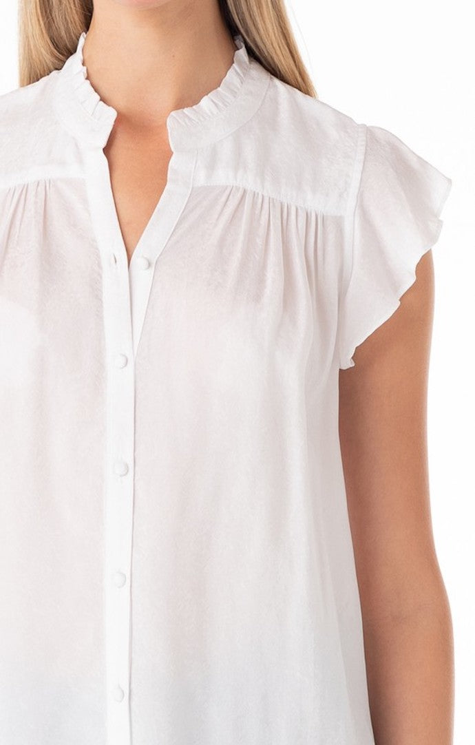 Lovestitch Chalk Sleeveless Textured Blouse