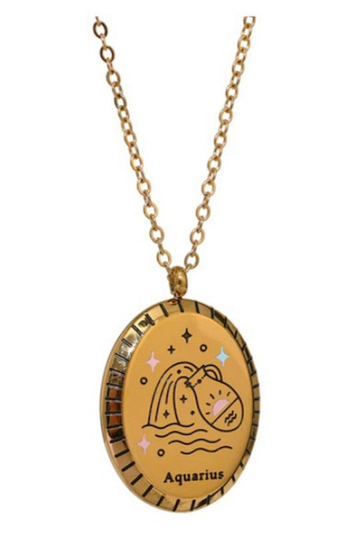Stainless Steel Zodiac Pendant Necklace
