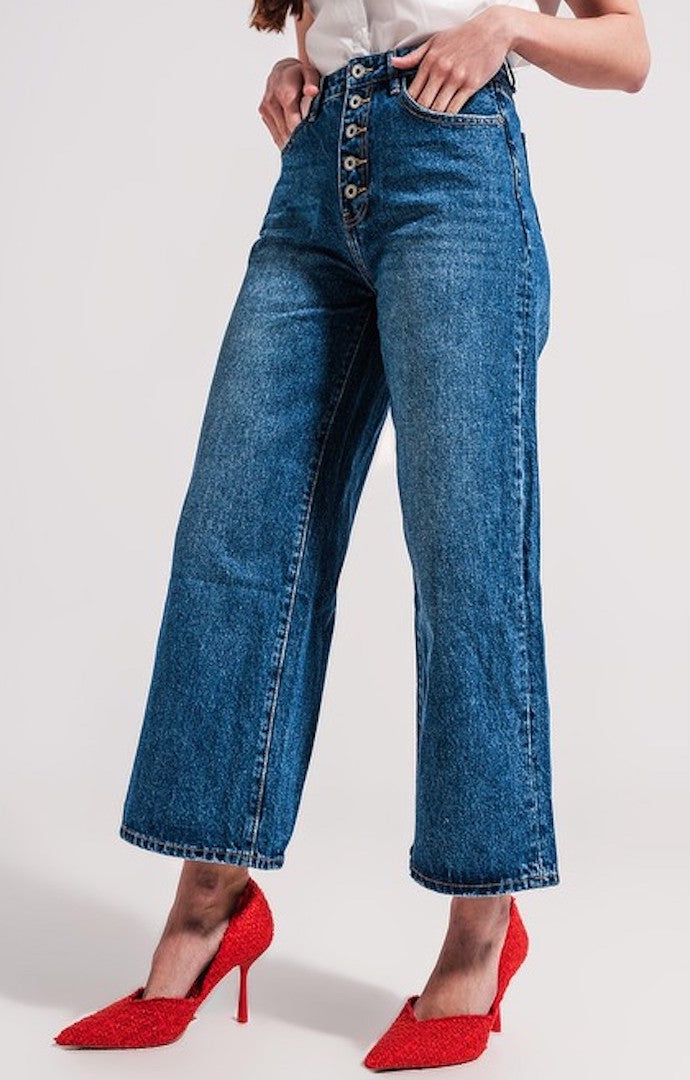 Oda Medium Wash Wide Leg Jeans